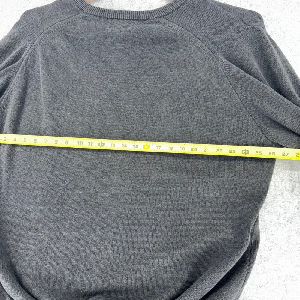 Izod Club Mens XXL V-Neck Sweater 100% Egyptian Cotton Gray Made in USA Vintage